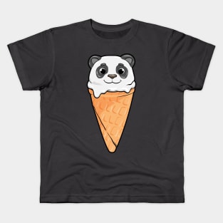 Panda with ice cream Kids T-Shirt